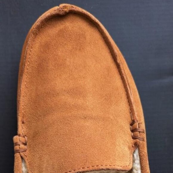 NIB Nordstrom MICAH Suede Moccasin Slippers in Chestnut, Men’s Size 9-10 - Picture 1 of 16
